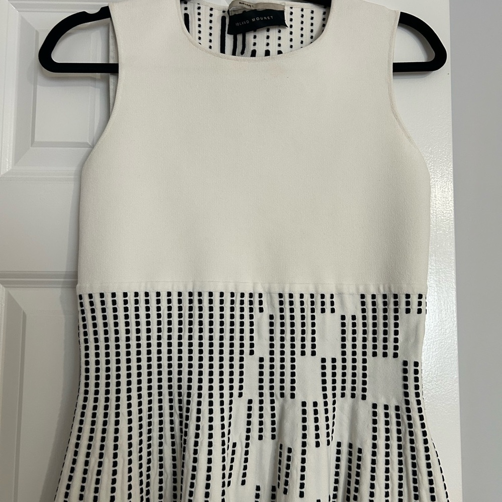 Roland Mouret White and Black Sleeveless Top